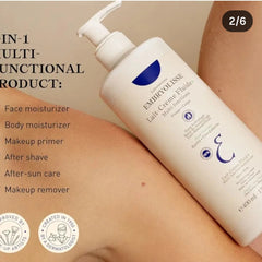 Embryolisse Lait-Crème Fluid+ Face & Body Cream, Multi-Use Lightweight Moisturizer with Shea Butter & Aloe Vera. Fast Absorbing, For All Skin Types. 400 ml