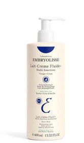 Embryolisse Lait-Crème Fluid+ Face & Body Cream, Multi-Use Lightweight Moisturizer with Shea Butter & Aloe Vera. Fast Absorbing, For All Skin Types. 400 ml