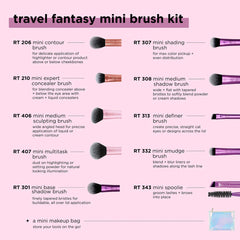 Real Techniques Makeup Brushes Travel Fantasy Mini Set 10 In 1 + Bag